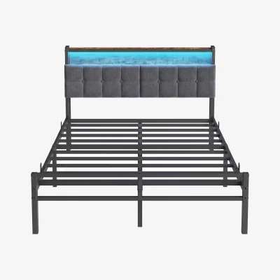 The Range VASAGLE 135 x 190 cm Black Single Metal Bed Frame - Black