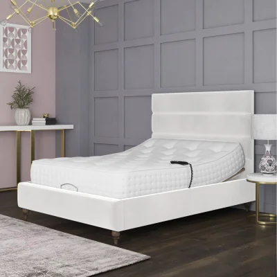 The Range Penelope Electric Adjustable Bed Frame Premium Motorised Comfort - Off White / Single