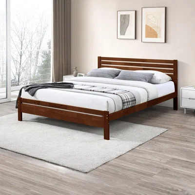 The Range Declan Solid Wood Bed Frame - Walnut / King