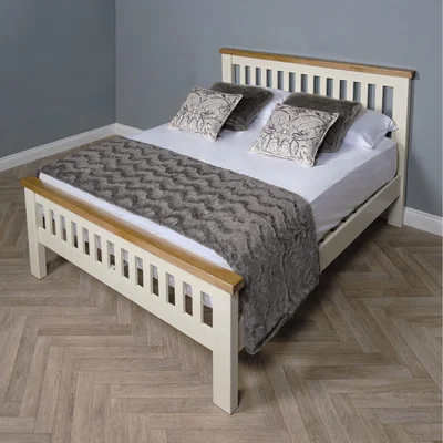 The Range Oak Solid 5ft Kingsize Bed Frame Metal Support - White