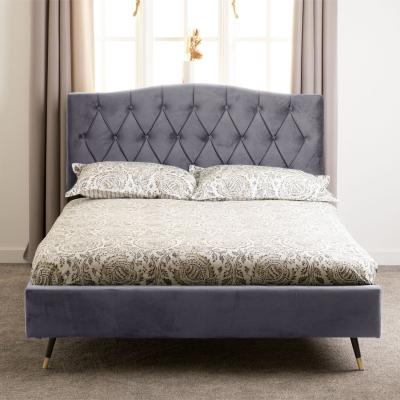 The Range Freya 4'6 Bed - Grey Velvet