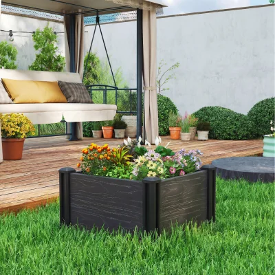 The Range Outsunny 2 x 2 x 1ft Vinyl Raised Garden Bed Kit - Grey