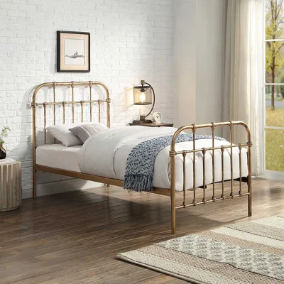 The Range Camden Antique Brass Effect Metal Bed Frame - Antique Brass / Single