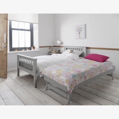 The Range Hampshire Single Bed with Choice of Trundles - Silk Grey / 36.0kg / Single Bedframe, Matheus Trundle, Slats, Hardware, Assembly Guide