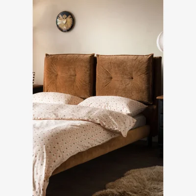 Rockett St George Lounge Lover Bed in Luxe Needlecord Velvet - Antique Bronze - Available In 3 Sizes
