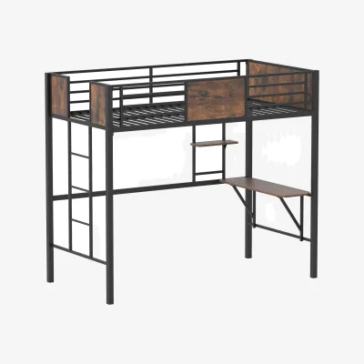 The Range Costway Single Size Loft Bed - Brown