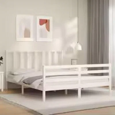 The Range King Modern Solid Pine Bed Frame - White