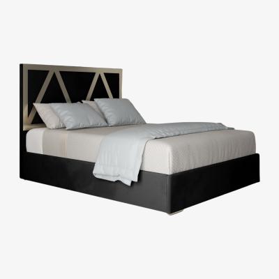 The Range Belgrave Soft Velvet Upholstered Metal Bed Frame - Black / Double