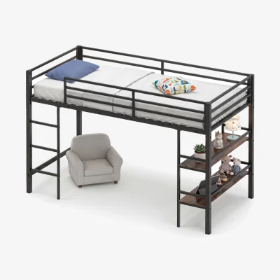 The Range Loft Bed with Storage Shelves