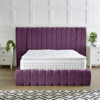 The Range Upholstered Grand Desing Monaco Bed - Purple / King