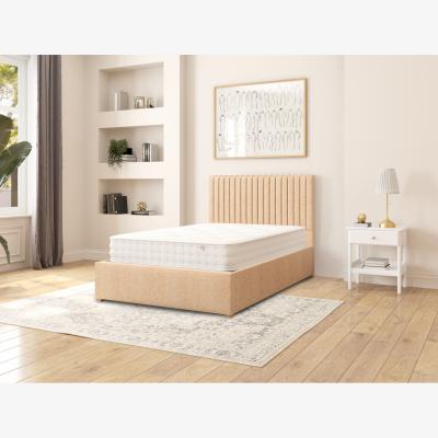 The Range Grant  Firenze Velour Fabric Ottoman Storage Bed - Champagne / Small Double