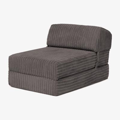 The Range Premium Jumbo Cord Single Folding Z Bed - Charcoal