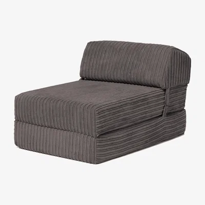 The Range Premium Jumbo Cord Single Folding Z Bed - Charcoal