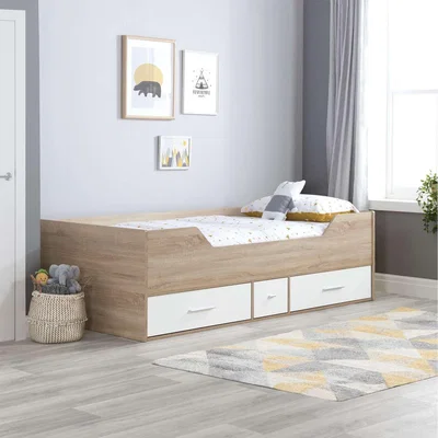 The Range White Single Cabin Bed Birlea Camden Oak Teens Childrens Frame - White
