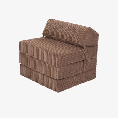 The Range Trifold Jumbo Cord Folding Z Bed with Headrest  - Mocha