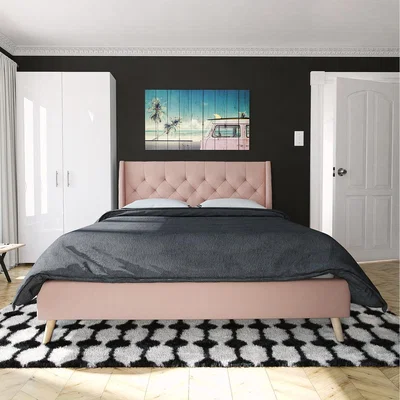The Range NG Her Majesty Upholstered Bed - Pink / King