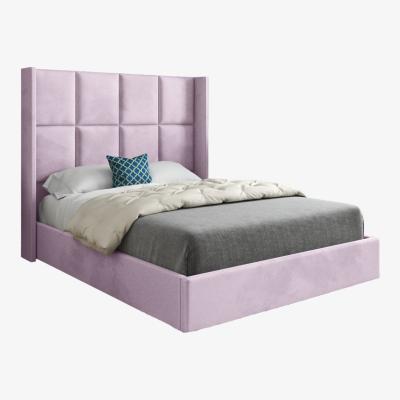 The Range Makis Soft Velvet Upholstered Straight Winged Bed Frame - Pink / Small Single
