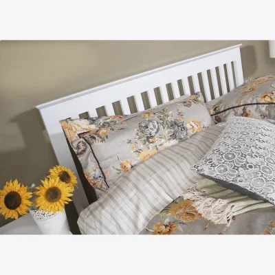 The Range 4ft6 Double White, solid wood wooden headboard bed head end board - White / Double