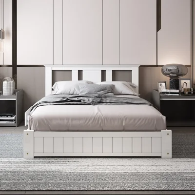 The Range Oakmere Solid Wood Bed Frame with 3 Drawers  Headboard - White / Single