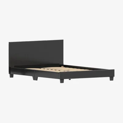 The Range Lisbon Faux Leather Bed - Black / 28kg