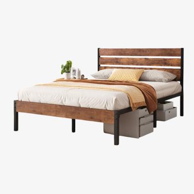 The Range Modern Platform Bed - Brown / Double