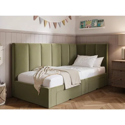 The Range Harley Corner Bed Frame with Storage Drawers - Beige