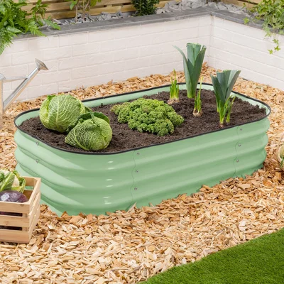 The Range Christow Rectangle Raised Garden Bed - Sage / 120cm
