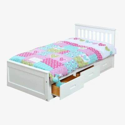 The Range Factory Seconds Mission Storage Single Bed  - Satin White