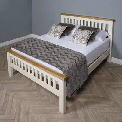 The Range Painted Oak Solid Double 4'6 Bed Frame - White