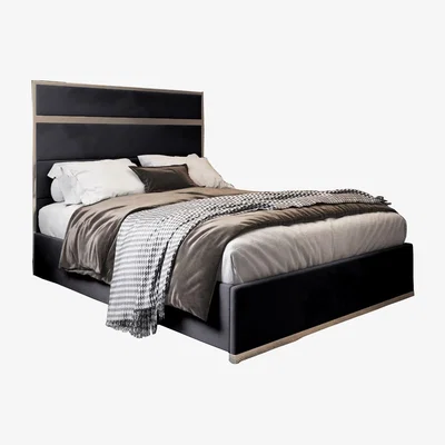 The Range Comfyzone Soft Velvet Upholstered Metal Bed Frame - Black / King