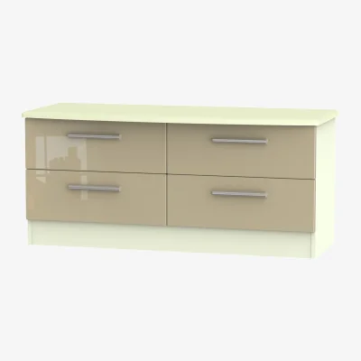 The Range Kensington Ready Assembled 4 Drawer Bed Box - Mushroom Gloss & Cream