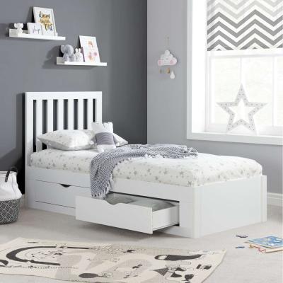 The Range White Single Bed Frame with Mattress Birlea Appleby 3FT 90cm - White