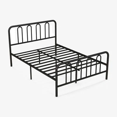 The Range Double Size Metal Slat Support Bed Base - Black