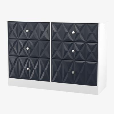 The Range San Jose Ready Assembled 6 Drawer Bed Box - Indigo Matt & White