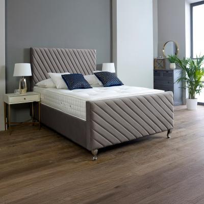 The Range Sorrento Frame Bed with Headboard and Footboard - Grey / Small Double