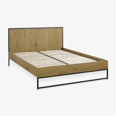 The Range Harlow Bed Frame - Light Oak Effect/Black / Double