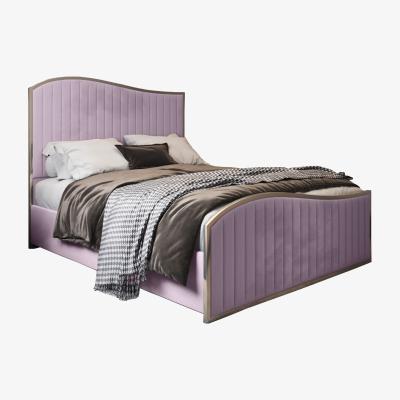 The Range Darlington Soft Velvet Upholstered Metal Bed Frame - Pink / King