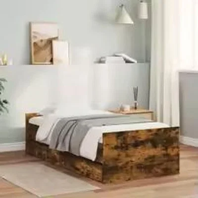 The Range Single Bed Frame with Storage Drawer - Brown