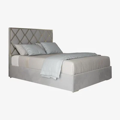 The Range Repose Upholstered Velvet Metal Bed Frame - Grey / Single