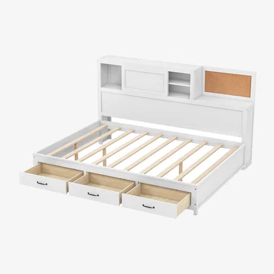 The Range Daybed Frame with Storage Drawers - White / Double