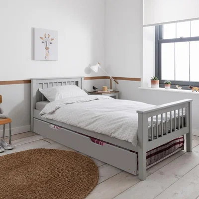 The Range Hampshire Single Bed Frame with Spacesaver Pullout Trundle - Grey