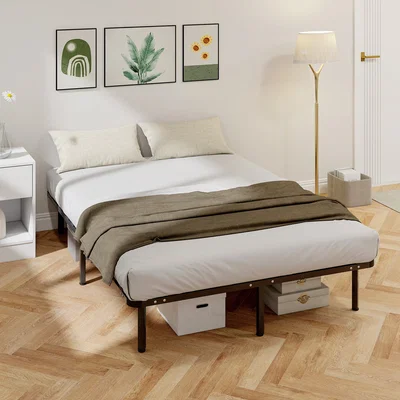 The Range HOMCOM 3ft Single Bed Frame, Metal Platform Bed Frame - Black