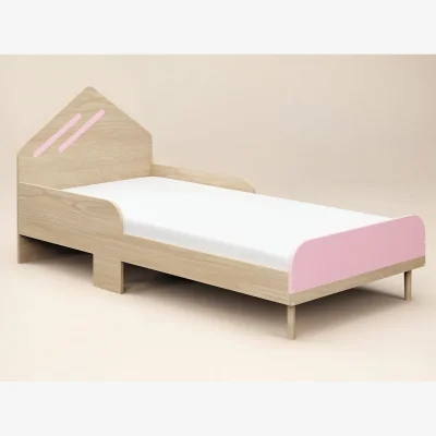 The Range Noah Single Bed Oak - Pink