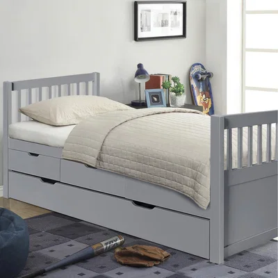 The Range 3ft Pine Cabin Bed With Storage Drawers  - Grey