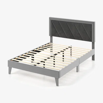 The Range Double Platform Bed - Grey
