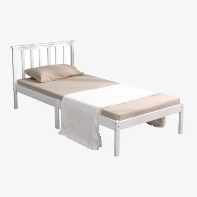 The Range HMD Solid Pine Wood Bed Frame - White