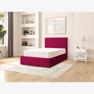 The Range Kelly Fabric Ottoman Storage Bed - Berry / Small Double