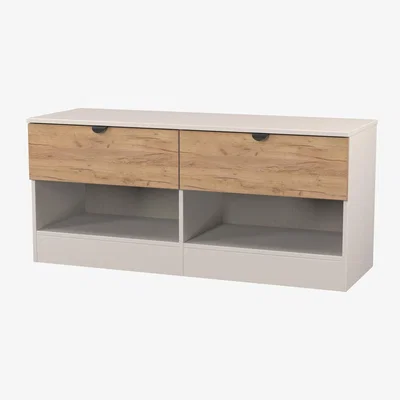 The Range Bora Ready Assembled 2 Drawer Bed Box - Gold Craft Oak & Kashmir