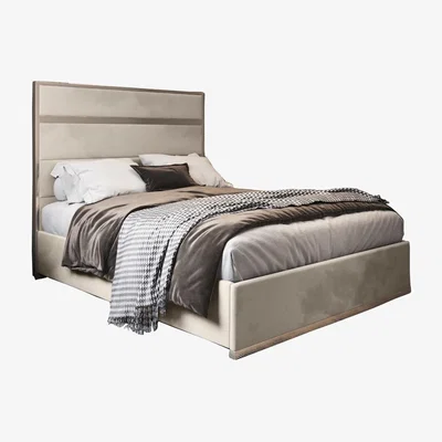 The Range Comfyzone Soft Velvet Upholstered Metal Bed Frame - Cream / Single