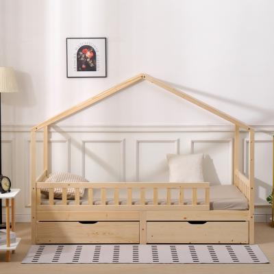 The Range Wooden Bed Frame with 2 Drawers - Natural